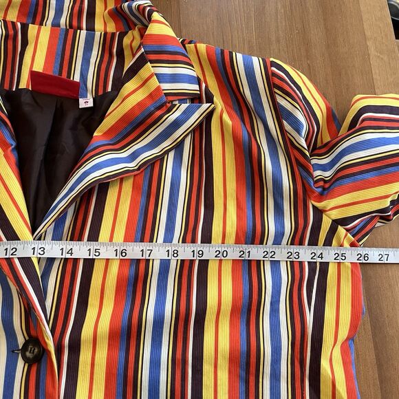 The Hippie Shake Velvet Jacket Size 22 UK (fits 18 US) Striped Boho Funky Chic - Picture 8 of 9